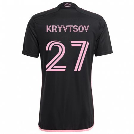 Kandiny Gyermek Sergiy Kryvtsov #27 Fekete Idegenbeli Jersey 2024/25 Mez Póló Ing