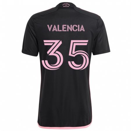 Kandiny Gyermek Felipe Valencia #35 Fekete Idegenbeli Jersey 2024/25 Mez Póló Ing