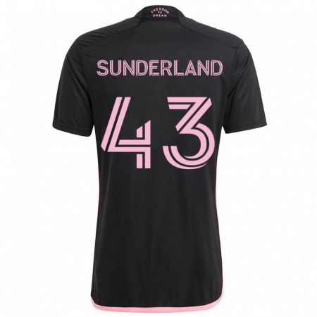 Kandiny Gyermek Lawson Sunderland #43 Fekete Idegenbeli Jersey 2024/25 Mez Póló Ing