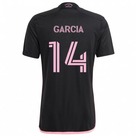 Kandiny Gyermek Santiago Garcia #14 Fekete Idegenbeli Jersey 2024/25 Mez Póló Ing