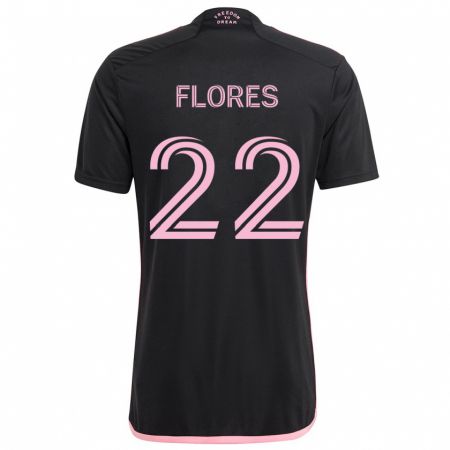 Kandiny Gyermek Alejandro Flores #22 Fekete Idegenbeli Jersey 2024/25 Mez Póló Ing