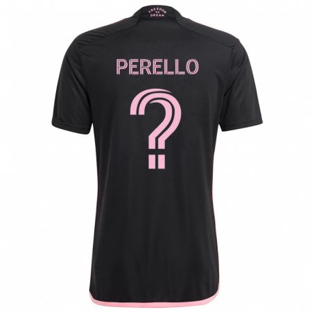 Kandiny Gyermek Sergio Perello #0 Fekete Idegenbeli Jersey 2024/25 Mez Póló Ing