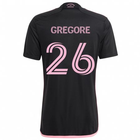 Kandiny Gyermek Gregore #26 Fekete Idegenbeli Jersey 2024/25 Mez Póló Ing