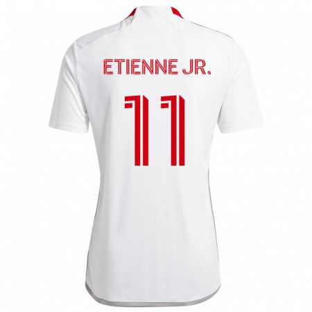 Kandiny Gyermek Derrick Etienne Jr. #11 Fehér Piros Idegenbeli Jersey 2024/25 Mez Póló Ing