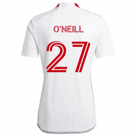 Kandiny Gyermek Shane O'neill #27 Fehér Piros Idegenbeli Jersey 2024/25 Mez Póló Ing