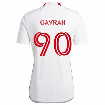 Kandiny Gyermek Luka Gavran #90 Fehér Piros Idegenbeli Jersey 2024/25 Mez Póló Ing