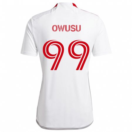 Kandiny Gyermek Prince Osei Owusu #99 Fehér Piros Idegenbeli Jersey 2024/25 Mez Póló Ing