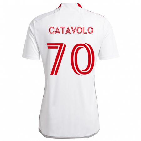 Kandiny Gyermek Matthew Catavolo #70 Fehér Piros Idegenbeli Jersey 2024/25 Mez Póló Ing