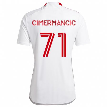 Kandiny Gyermek Markus Cimermancic #71 Fehér Piros Idegenbeli Jersey 2024/25 Mez Póló Ing