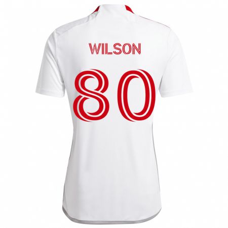 Kandiny Gyermek Shafique Wilson #80 Fehér Piros Idegenbeli Jersey 2024/25 Mez Póló Ing