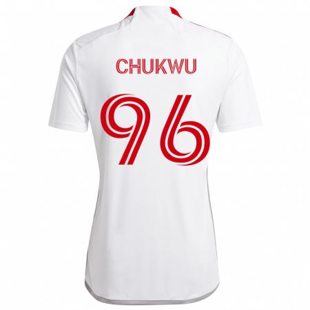 Kandiny Gyermek Richard Chukwu #96 Fehér Piros Idegenbeli Jersey 2024/25 Mez Póló Ing