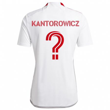 Kandiny Gyermek Dominic Kantorowicz #0 Fehér Piros Idegenbeli Jersey 2024/25 Mez Póló Ing