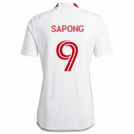 Kandiny Gyermek C.j. Sapong #9 Fehér Piros Idegenbeli Jersey 2024/25 Mez Póló Ing