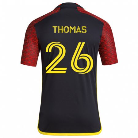 Kandiny Gyermek Andrew Thomas #26 Piros Fekete Idegenbeli Jersey 2024/25 Mez Póló Ing