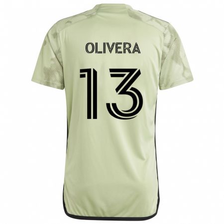 Kandiny Gyermek Cristian Olivera #13 Világos Zöld Idegenbeli Jersey 2024/25 Mez Póló Ing