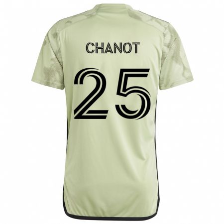 Kandiny Gyermek Maxime Chanot #25 Világos Zöld Idegenbeli Jersey 2024/25 Mez Póló Ing