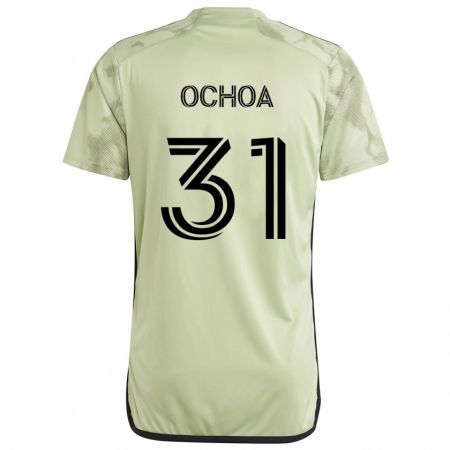 Kandiny Gyermek David Ochoa #31 Világos Zöld Idegenbeli Jersey 2024/25 Mez Póló Ing