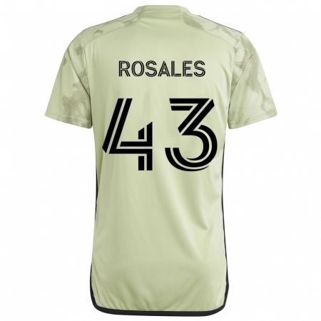 Kandiny Gyermek Diego Rosales #43 Világos Zöld Idegenbeli Jersey 2024/25 Mez Póló Ing