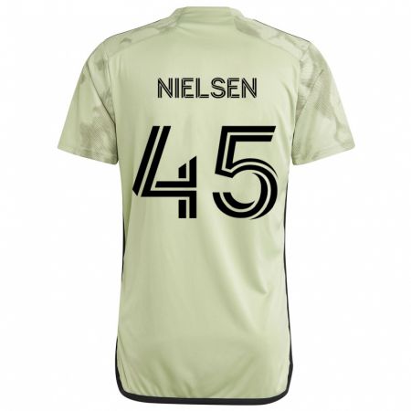 Kandiny Gyermek Kenny Nielsen #45 Világos Zöld Idegenbeli Jersey 2024/25 Mez Póló Ing