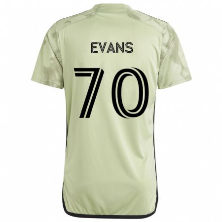 Kandiny Gyermek Matthew Evans #70 Világos Zöld Idegenbeli Jersey 2024/25 Mez Póló Ing