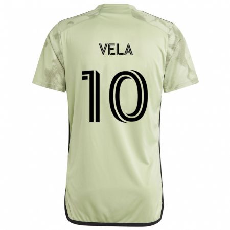 Kandiny Gyermek Carlos Vela #10 Világos Zöld Idegenbeli Jersey 2024/25 Mez Póló Ing