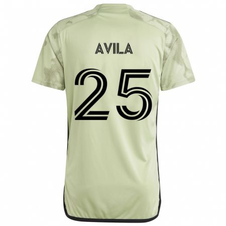 Kandiny Gyermek Armando Avila #25 Világos Zöld Idegenbeli Jersey 2024/25 Mez Póló Ing