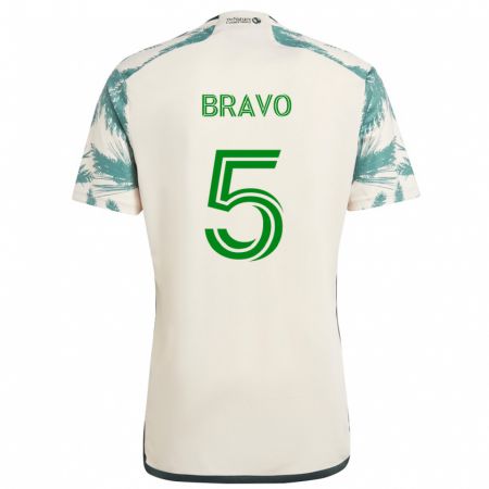 Kandiny Gyermek Claudio Bravo #5 Bézs Barna Idegenbeli Jersey 2024/25 Mez Póló Ing