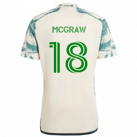 Kandiny Gyermek Zac Mcgraw #18 Bézs Barna Idegenbeli Jersey 2024/25 Mez Póló Ing