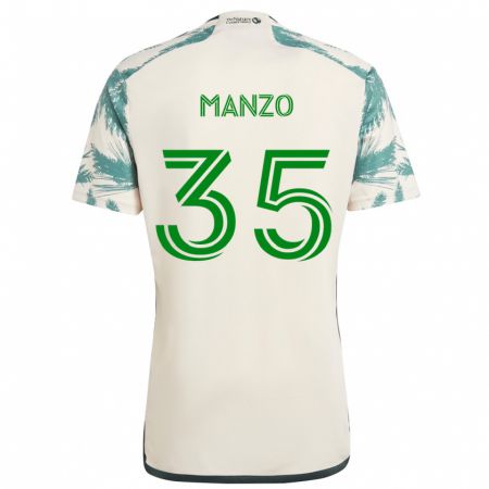 Kandiny Gyermek Alexis Manzo #35 Bézs Barna Idegenbeli Jersey 2024/25 Mez Póló Ing