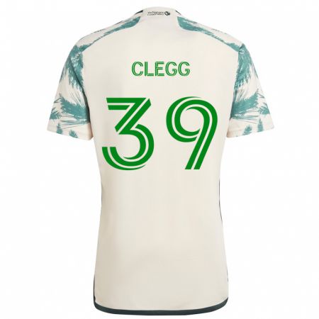 Kandiny Gyermek Tyler Clegg #39 Bézs Barna Idegenbeli Jersey 2024/25 Mez Póló Ing