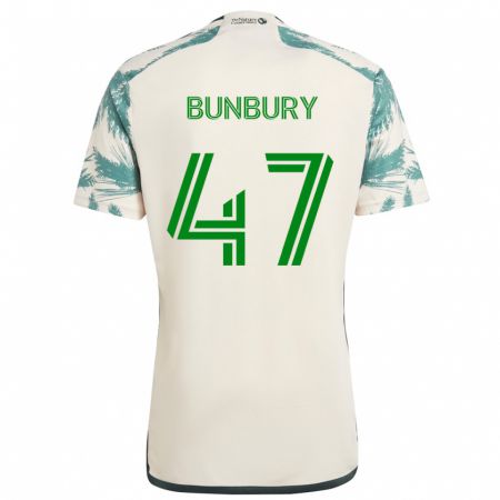 Kandiny Gyermek Mataeo Bunbury #47 Bézs Barna Idegenbeli Jersey 2024/25 Mez Póló Ing