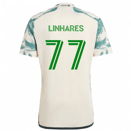 Kandiny Gyermek Kyle Linhares #77 Bézs Barna Idegenbeli Jersey 2024/25 Mez Póló Ing