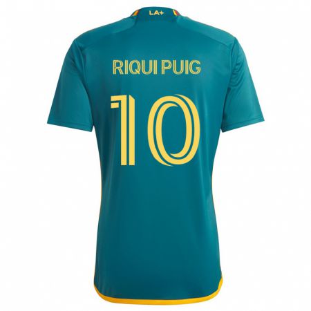 Kandiny Gyermek Riqui Puig #10 Green Yellow Idegenbeli Jersey 2024/25 Mez Póló Ing