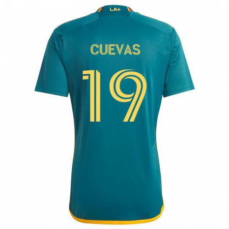 Kandiny Gyermek Mauricio Cuevas #19 Green Yellow Idegenbeli Jersey 2024/25 Mez Póló Ing