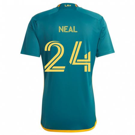 Kandiny Gyermek Jalen Neal #24 Green Yellow Idegenbeli Jersey 2024/25 Mez Póló Ing