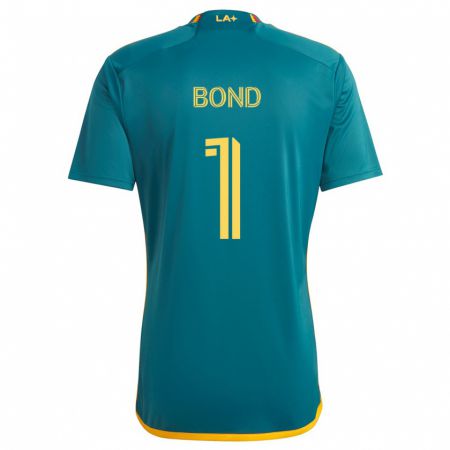 Kandiny Gyermek Jonathan Bond #1 Green Yellow Idegenbeli Jersey 2024/25 Mez Póló Ing