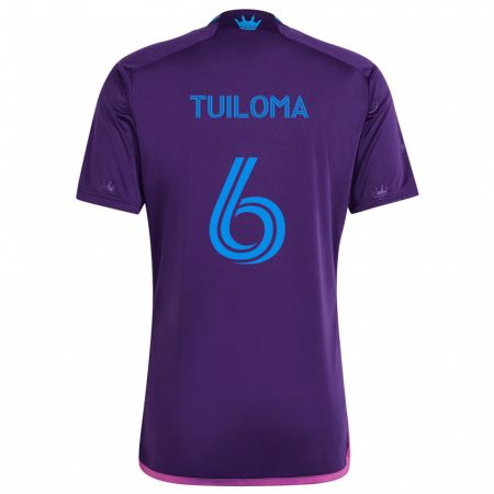 Kandiny Gyermek Bill Tuiloma #6 Lila Kék Idegenbeli Jersey 2024/25 Mez Póló Ing