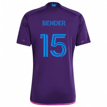 Kandiny Gyermek Ben Bender #15 Lila Kék Idegenbeli Jersey 2024/25 Mez Póló Ing