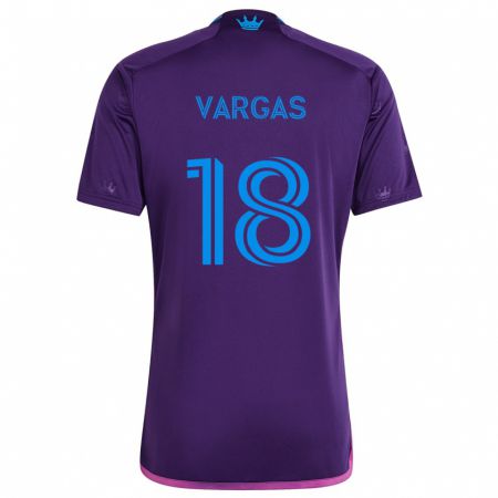 Kandiny Gyermek Kerwin Vargas #18 Lila Kék Idegenbeli Jersey 2024/25 Mez Póló Ing