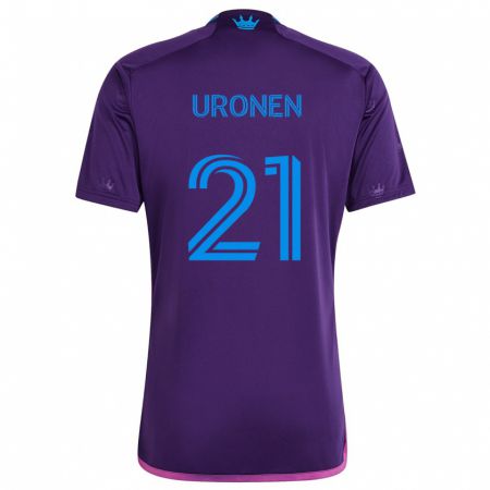 Kandiny Gyermek Jere Uronen #21 Lila Kék Idegenbeli Jersey 2024/25 Mez Póló Ing