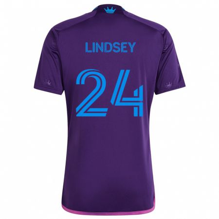 Kandiny Gyermek Jaylin Lindsey #24 Lila Kék Idegenbeli Jersey 2024/25 Mez Póló Ing