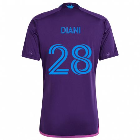 Kandiny Gyermek Djibril Diani #28 Lila Kék Idegenbeli Jersey 2024/25 Mez Póló Ing