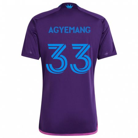 Kandiny Gyermek Patrick Agyemang #33 Lila Kék Idegenbeli Jersey 2024/25 Mez Póló Ing