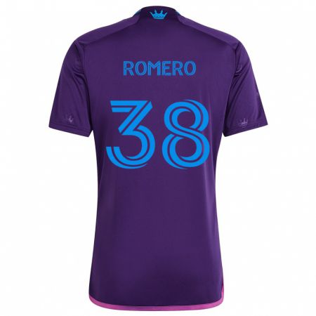 Kandiny Gyermek Brian Romero #38 Lila Kék Idegenbeli Jersey 2024/25 Mez Póló Ing