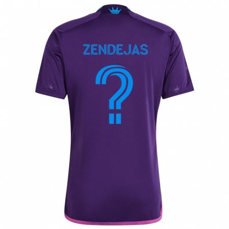 Kandiny Gyermek Adrián Zendejas #0 Lila Kék Idegenbeli Jersey 2024/25 Mez Póló Ing