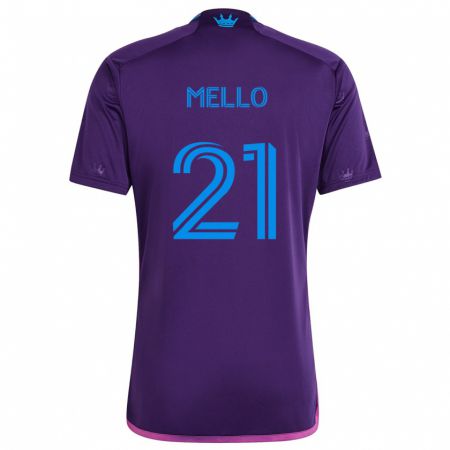 Kandiny Gyermek Vinicius Mello #21 Lila Kék Idegenbeli Jersey 2024/25 Mez Póló Ing