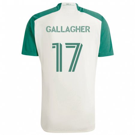 Kandiny Gyermek Jon Gallagher #17 Barna Színek Zöld Idegenbeli Jersey 2024/25 Mez Póló Ing