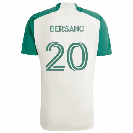 Kandiny Gyermek Matt Bersano #20 Barna Színek Zöld Idegenbeli Jersey 2024/25 Mez Póló Ing