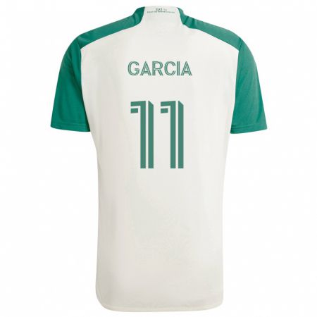 Kandiny Gyermek Christopher Garcia #11 Barna Színek Zöld Idegenbeli Jersey 2024/25 Mez Póló Ing