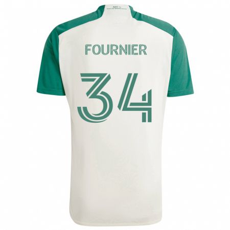 Kandiny Gyermek Drake Fournier #34 Barna Színek Zöld Idegenbeli Jersey 2024/25 Mez Póló Ing